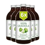 6 x 100% Graviola Frucht-Saft -unfiltriert & vegan- (6 x 500ml), aus 100% Graviola Püree. Vorteilskauf. Stachelannone, Soursop, Corossol, Guanabana.