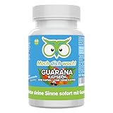 Guarana Kapseln - hochdosiert - 100mg Koffein - Qualität aus Deutschland - ohne Zusatzstoffe - vegan - laborgeprüftes Extrakt - kleine Kapseln statt große Tabletten - Mach dich wach!®