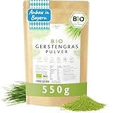 Gerstengras Pulver Bio 550g Vorteilspack aus deutschem Anbau Bioqualität aus Bayern Gerstengraspulver vegan laborgeprüft biologischer Anbau