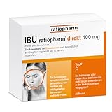 IBU-ratiopharm direkt 400 mg Pulver: Das Schmerzmittel für unterwegs zur Einnahme ohne Wasser. Wirkstoff Ibuprofen, 20 Stück