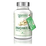 Performance Control® INGWER Kapseln hochdosiert - 700 mg Ingwer/Kapsel - Extra hohe Dosierung - Vegan - Made in Germany - Für 3 Monate