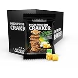 Layenberger High Protein Cräkker, Snacks mit viel Eiweiß und wenig Kohlenhydraten, (8 x 75 g) - Cheese`n Onion