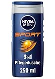 NIVEA MEN Sport Duschgel (250 ml), pH-hautneutrale Pflegedusche mit vitalisierendem Duft, Männer Duschgel mit Mineralien für Körper, Gesicht und Haar