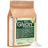 He-Ju Glycin Pulver 1000 g, laborgepürft, 330 Portionen Aminosäure, 100% rein, vegan, ohne Zusatzstoffe, Glycin kaufen in Premium Qualität