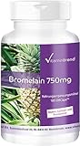 Bromelain 750mg - 180 Kapseln ! 3-MONATS-VORRAT ! vegan - hochdosiert - Ananasenzym | Vitamintrend®