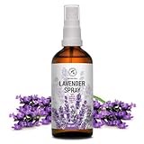 Lavendel Aromaspray 100ml - Aromatisches Spray - Lavendel Kissenspray - Raumspray mit Lavendel Ätherisches Öl - Aromatisches Spray für Entspannung - Beruhigung - für Yoga - Lavendelkissen Spray