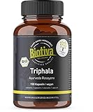 Triphala Bio 150 Kapseln - 500mg je Kapsel - 75 Tage Dosis - hochdosiertes Biotriphala - abgefüllt und kontrolliert in Deutschland - vegan - Biotiva