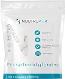 Phosphatidylserin 100mg - 180 Kapseln - 300mg pro Tangedosis | Hochdosiert, Vegan Phosphatidyl Serine aus Soja | Ohne GVO | Nootrovita