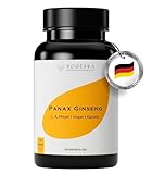 Ginseng Kapseln hochdosiert BESTE Bioverfügbarkeit - MADE IN GERMANY - Panax Ginseng Extrakt (120 Stk) - Korean Ginseng hochdosiert 20% Ginsenoside - (600mg/Tag) Premium, Vegan & Laborgeprüft BODERRA