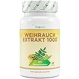 Weihrauch Extrakt - 180 Kapseln - Premium: 85% Boswellia-Säure - Hochdosiert mit 1000 mg je Tagesdosis - Echtes indisches Boswellia Serrata - Laborgeprüft - Vegan
