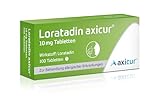 Loratadin axicur 10 mg Tabletten, zur Behandlung von Allergien - Lindert allergische Symptome wie brennende Augen, Niesen, laufende Nase, Juckreiz und Hautrötungen, 100 St