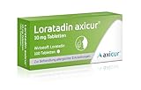 Loratadin axicur 10 mg Tabletten, zur Behandlung von Allergien - Lindert allergische Symptome wie brennende Augen, Niesen, laufende Nase, Juckreiz und Hautrötungen, 100 St