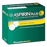 Aspirin Plus C - Erkältungsmittel mit Vitamin C - wirkt schnell gegen erste Erkältungsanzeichen wie Kopf-, Hals- und Gliederschmerzen - 1 x 40 Brausetabletten