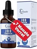 Vihado Jod Tropfen hochdosiert, 7 Monate Sparpaket, Schilddrüsen-Formel, vegan, schneller als Jod Tabletten, 50 ml, 1100 Tropfen