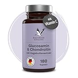 Glucosamin & Chondroitin Kapseln - 1400mg Glucosamin, 1200 mg Chondroitin, 80 mg Vitamin C pro Tagesdosis - 180 Kapseln für 2 Monate - laborgeprüft - Made in Germany - Balanced Vitality