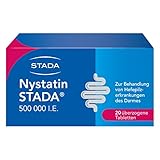 Nystatin STADA 500 000 I.E. - Arzneimittel zur Behandlung von Hefepilzerkrankungen des Darms - gute Verträglichkeit - auch für Schwangere geeignet - 1 x 20 überzogene Tabletten
