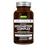 Astaxanthin Komplex, vegane & natürliche Antioxidantien, 4mg Astaxanthin + Zeaxanthin und Lutein aus Algen, 90 Weichkapseln, von Igennus