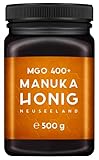 MELPURA Manuka Honig MGO 400+ 500g aus Neuseeland mit zertifiziertem, natürlichem Methylglyoxal-Gehalt – Laborgeprüft, verifizierte Herkunft, fairer Handel direkt vom Erzeuger