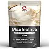 MaxiNutrition 100% Whey Protein Isolat Vanille 1 kg, Proteinpulver mit 87% Eiweiß, zucker- & fettarm, ohne künstliche Aromen, für einen leckeren Protein-Shake mit natürlicher Vanille