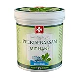 SwissMedicus Pferdebalsam mit Hanf - 500 ml - Kühlende Wirkung für Muskeln & Gelenke - mit 25 natürlichen Extrakten - Alltäglicher Gebrauch - Natürliches Gel