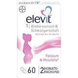 Elevit 1 - Folsäure hochdosiert - Kinderwunsch- und Schwangerschaftsvitamine - 20 Vitamine und Mineralstoffe für die Entwicklung des Babys - 60 Tabletten für 2 Monate