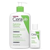 CeraVe Feuchtigkeitsspendendes Gesichts- und Körperreiniger, für normale bis trockene Haut, mit Hyaluronsäure, 473 ml + Travel Size Feuchtigkeitsspendende Reinigung, 20 ml