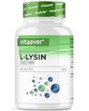 L-Lysin 2000-365 Tabletten - 1000 mg pro EINER Tablette - Aus pflanzlicher Fermentation - Laborgeprüft - Ohne unerwünschte Zusätze - Hochdosiert - für Vegan, Immunsystem