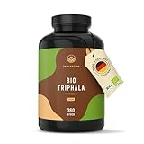 Bio Triphala - Hochdosiert mit 2.000mg (500mg je Kapsel) - 360 Kapseln - Premium Triphala Pulver aus Indien: Haritaki, Amalaki, Bibhitaki - Ohne Zusatzstoffe - Vegan, deutsche Produktion - TRUE NATURE