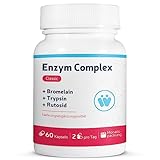 Enzym Komplex Classic - Mit Bromelain Ananas Enzym hochdosiert + Trypsin + Rutosid - Monatspackung mit 60 Enzyme Kapseln - Traditionelle systemische Enzym-Kombination