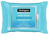 Neutrogena Hydro Boost Abschminktücher, Aqua Reinigungstücher mit Hyaluron, Make-Up Entferner, 6 x 25 Stück