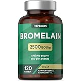 Bromelain Kapseln 500mg (5000 F.I.P) | 2500 GDU/g | 120 Vegane Kapseln | Hochdosiert Verdauungsenzym | by Horbaach