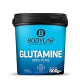 Bodylab24 Glutamin Powder 500g, je Portion 5g 100% reines geschmacksneutrales L-2-Aminoglutarsäure Pulver, Glutamine kann die Regenerationsprozesse unterstützen, ideal für Kraft- und Ausdauersportler