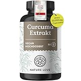NATURE LOVE® Curcuma Extrakt 15000mg - 90 Kapseln - hochdosiert 95% Curcumin pro Kapsel - mit schwarzem Pfeffer - vegan, laborgeprüft & in Deutschland produziert