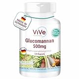 Glucomannan 500mg - 120 vegane Kapseln aus Konjacwurzel-Extrakt - natürlicher Quellstoff, Ballaststoff | Qualität aus Deutschland von ViVe Supplements
