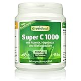Super C, 1000 mg Vitamin C, hochdosiert, 120 Tabletten – mit Acerola, Hagebutte und Bioflavonoiden. Für ein bärenstarkes Immunsystem. Schützt die Zellen. OHNE künstliche Zusätze. Vegan.
