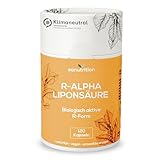 R-Alpha-Liponsäure 400 mg pro Kapsel | 120 Kapseln | Hochdosiert | Hohe Bioverfügbarkeit | Vegan | 100% ökologische Papierverpackung