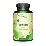 Brahmi BIO hochdosiert | 1.500 mg Bacopa monnieri Pulver | 2% Bacoside | Vegan & Laborgeprüft | Brahmi Pulver BIO aus Indien | Deutsche Produktion von Vegavero® | 180 Tabletten