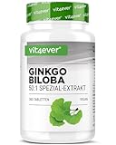 Ginkgo Biloba 6000 mg - 365 Tabletten – Premium Extrakt: Mit Flavonglykoside + Ginkgolid-Terpenlactone & frei Ginkgolsäure - Laborgeprüft - Hochdosiert – Vegan