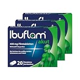 Ibuflam® akut 400 mg Filmtabletten - Schnelle Schmerzlinderung und Fiebersenkung mit Ibuprofen - 3 x 20 Stk.