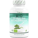 Bio Spirulina + Bio Chlorella mit 500 mg pro Pressling - 600 Tabletten- Zertifizierte Bio-Qualität - Laborgeprüft - Ohne Zusätze - Hochdosiert - Vegan