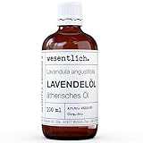 Lavendelöl - reines ätherisches Öl von wesentlich. - 100% naturrein aus der Glasflasche (100ml)