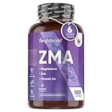 ZMA Kapseln - Zink & Magnesium Aspartat mit Vitamin B6-6 Monate Vorrat - 180 vegane Kapseln - 250mg Magnesium + 15mg Zinc - Fitness & Sportlernahrung - Für Muskelfunktion, Energie, Immunsystem