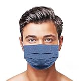 GGSEU Stoffmasken Mundschutz Maske Stoff Mund Nasen Schutzmaske Mund und Nasenschutz Maske waschbar groß (blaue Jeans)
