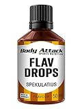 Body Attack Flav Drops®, 50 ml, Spekulatius, Aromatropfen für Lebensmittel, zuckerfreie Flavour Drops ohne Kalorien, vegan & Qualität Made in Germany