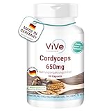 Cordyceps 650 mg - 90 Kapseln - vegan - Pilzpulver aus dem Mycel - Vitalpilz | Qualität aus Deutschland von ViVe Supplements