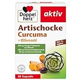 Doppelherz Artischocke + Olivenöl + Curcuma - Pflanzliches Nahrungsergänzungsmittel mit Artischocken- & Kurkuma-Extrakt sowie Omega 9-Fettsäuren - 30 Kapseln (1er Pack)