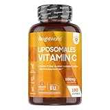 Liposomales Vitamin C - Täglich 1000mg Vitamin C - 180 vegane Kapseln mit Hagebutte Antioxidantien - Höhere Absorption & Bioverfügbarkeit - Für Immunsystem, Knochen & Zähne (EFSA) - von WeightWorld