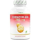 Coenzym Q10 250 mg je Kapsel - 120 vegane Kapseln - Premium: Q10 aus pflanzlicher Fermentation + Piperin - 100% Ubichinon - Laborgeprüft - Vegan - Hochdosiert
