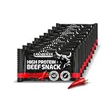 Layenberger High Protein Beef Snack - Protein Snack aus deutschem Rindfleisch - 10er Pack (10 x 35 g) - Hot & Spicy