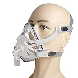 funchic Vollgesichtsmaske für Schnarchen C-P-R-Maske für Schlaf-Apnoe-Schnarchen Mit verstellbaren Kopfbedeckungsclips (M)